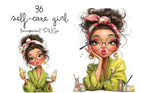 Download Quirky Self-Care Fashion Girl Clipart - Premium Resources
