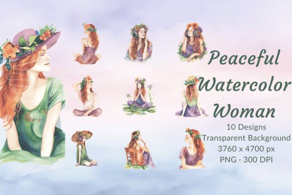 Download Watercolor Woman Relaxation Clip Art Set - Woman Collection