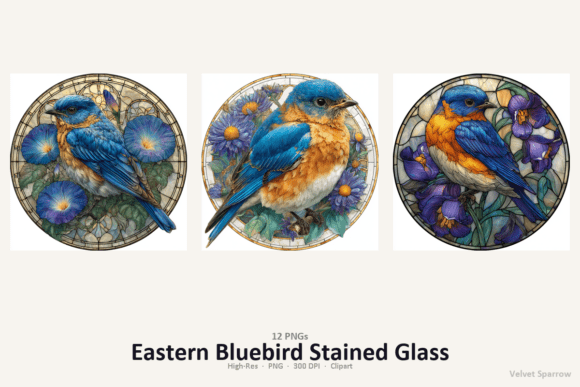 Download Eastern Bluebird Stained Glass - Eastern Collection