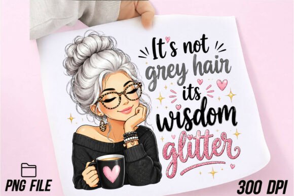 Download Grey Hair Wisdom Glitter Woman Halftoned - Woman Collection