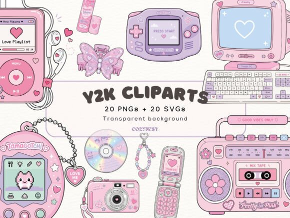 Download Y2K Teen Girl Cliparts, 2000s Nostalgia - Premium Resources
