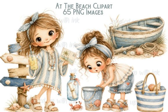 Download Beach Girl Clipart Bundle PNG - Premium Bundle